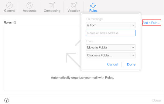 How to create rules for your iCloud email.
