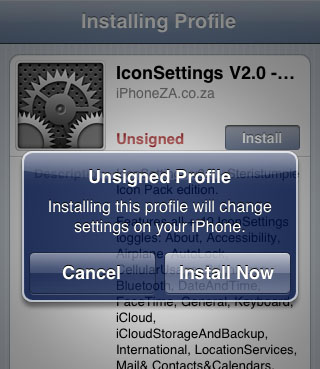 IconSettings install