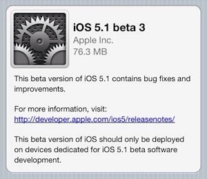 iPhone iOS 5.1 beta 3