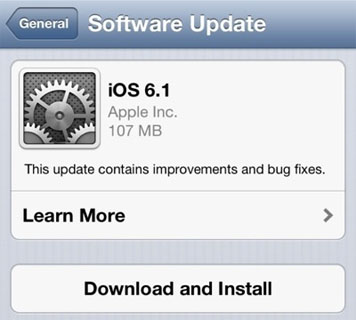 OTA update iOS 6.1