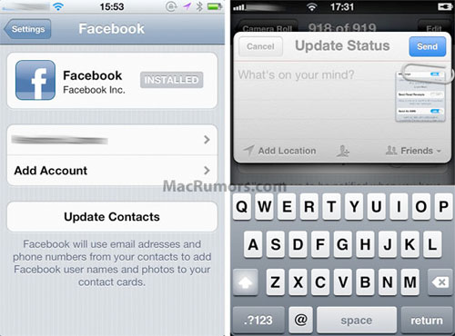 iOS 5 iPhone Facebook integration
