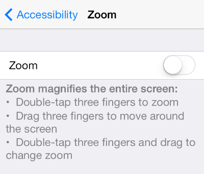 iOS 8 Zoom