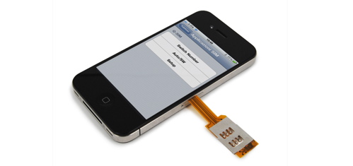 accessory replaces the iPhone 4â€²s microSIM slot with an external SIM ...