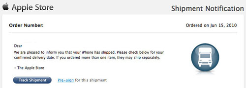 apple iphone 4 pre-order shipping