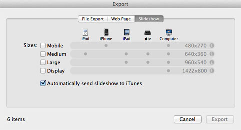export images with iPhoto 5