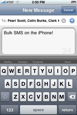 bulk sms on the iphone