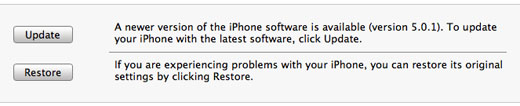 iTunes iPhone restore