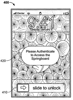 apple iphone patent security fingerprint biometric