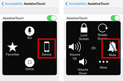 iOS 7 Assistive Touch Mute
