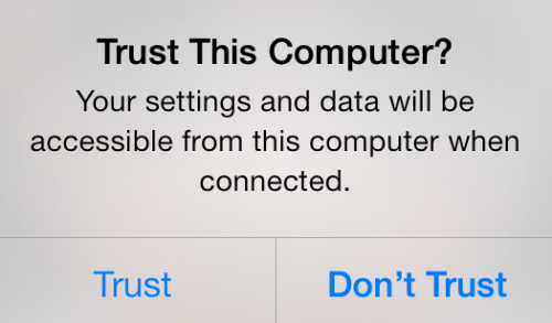 iPhone Trust This Computer Message