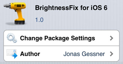 BrightnessFix tweak Cydia iOS 6
