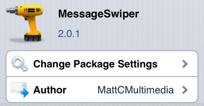 MessageSwiper tweak Cydia iOS