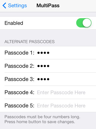 iOS 7 jailbreak multiple passcodes