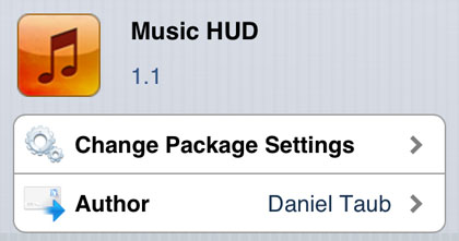 Music HUD tweak Cydia iOS