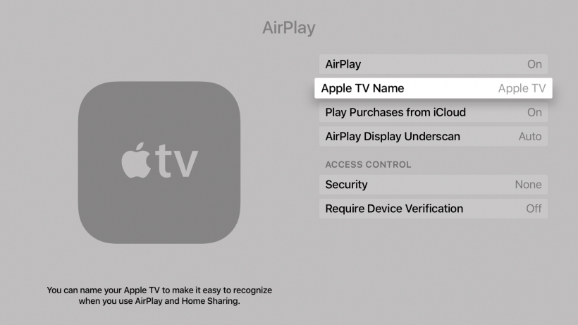 Rename Apple TV Rename Apple TV