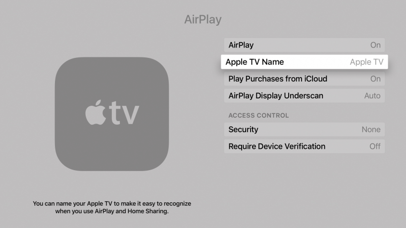 Rename Apple TV