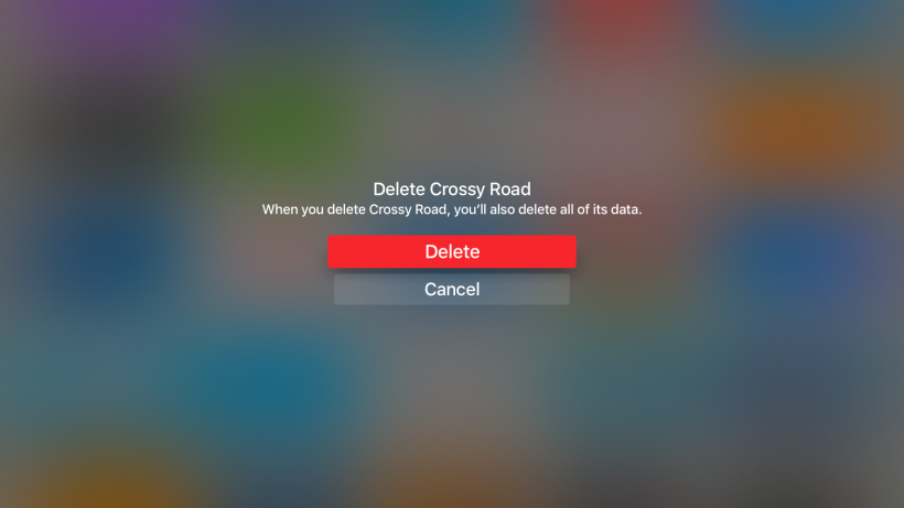 delete app Apple TV tvOS