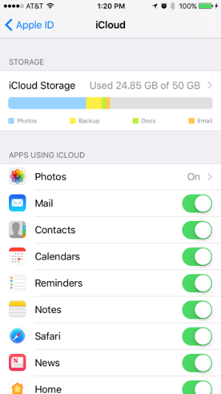 Graphic of iCloud usage in iOS 10.3. Graphic of iCloud usage in iOS 10.3.