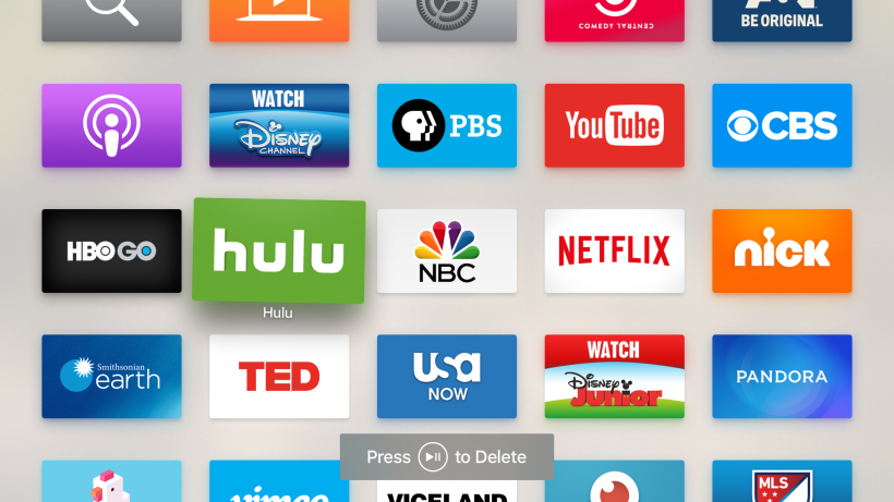 move Hulu app icon Apple tvOS move Hulu app icon Apple tvOS