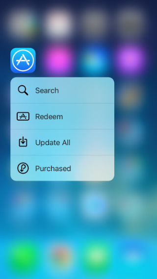 iOS 9.3 3D Touch shortcuts for App Store. iOS 9.3 3D Touch shortcuts for App Store.