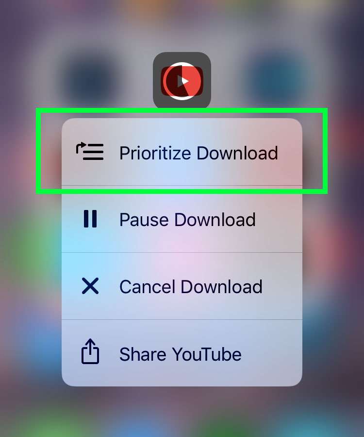 3D Touch app update prioritize