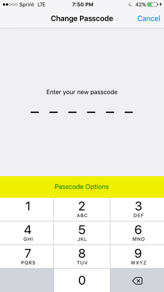 Complex passcode 4 Complex passcode 4