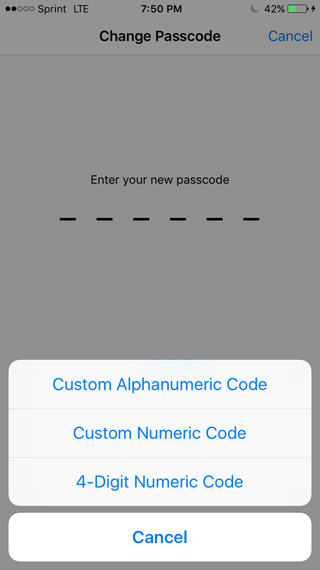 Complex passcode 5