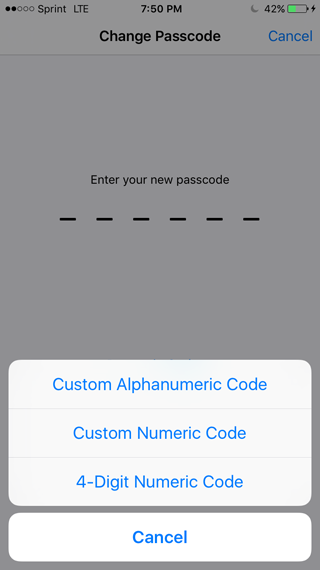Complex passcode 5 Complex passcode 5