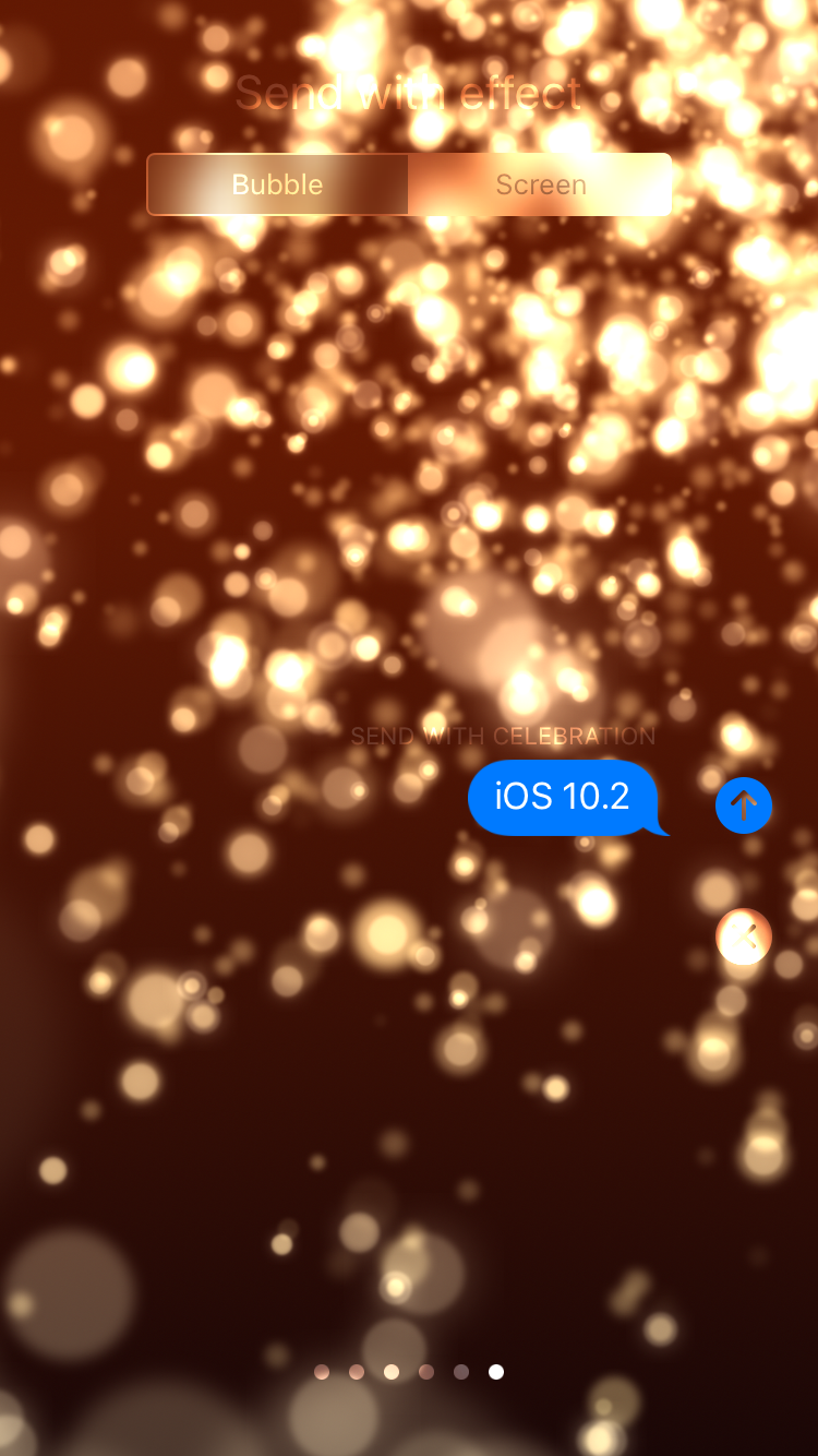 iOS 10.2 Celebration Screen Effect