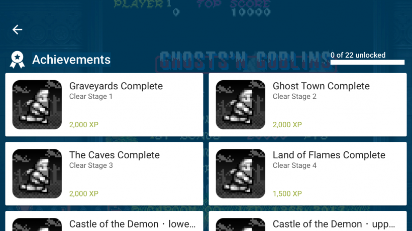 Ghosts'n Goblins Achivements