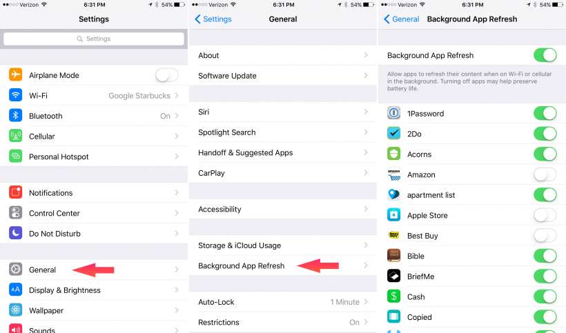 Background App Refresh Background App Refresh