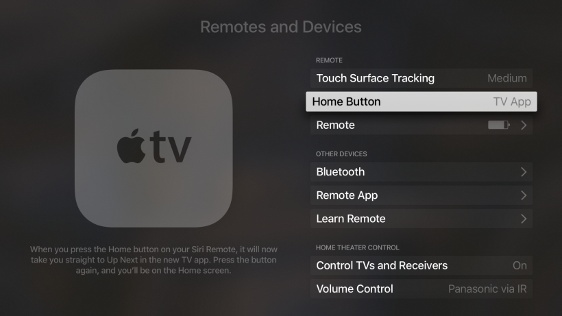 Apple TV Home Button