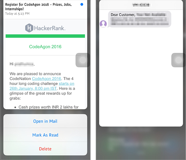 3D Touch Notifications pop 3D Touch Notifications pop