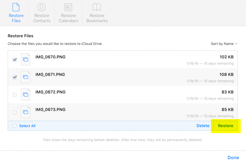 iCloud restore files iCloud restore files