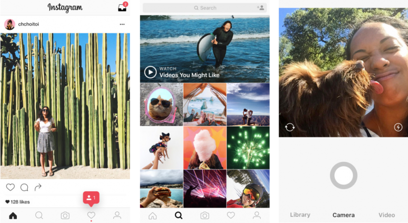 Instagram 8.0 flat redesigned interface Instagram 8.0 flat redesigned interface