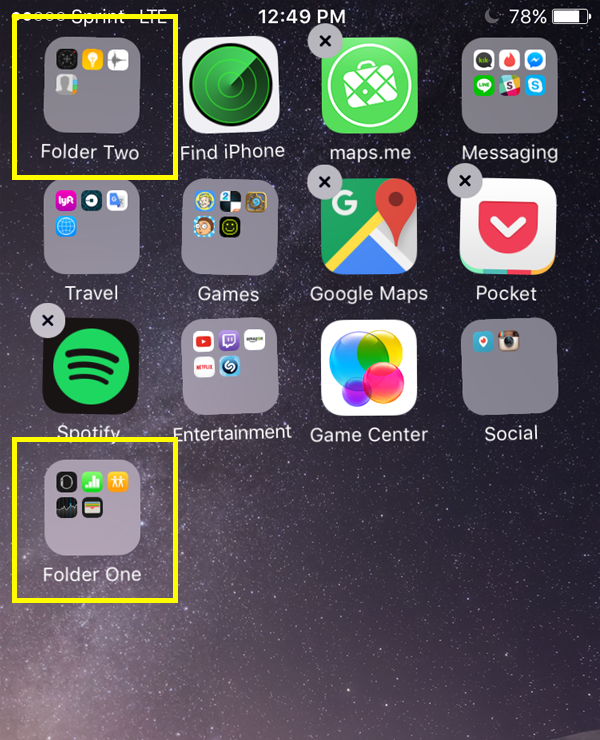 How to nest folders iOS 9