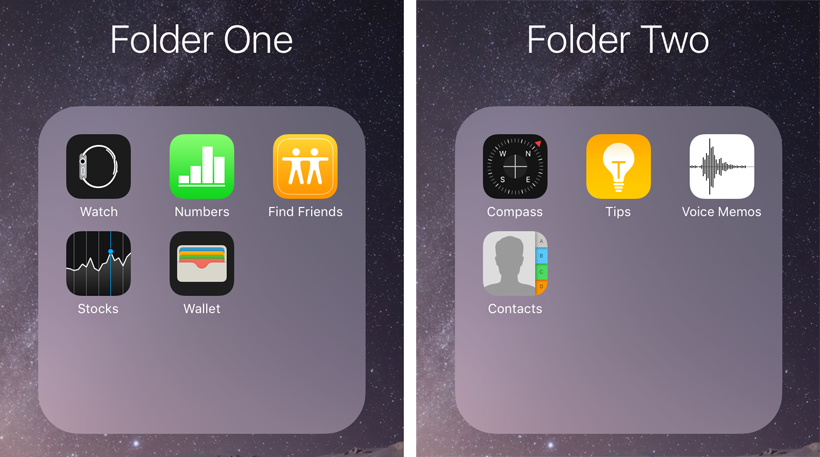 iOS 9 folders