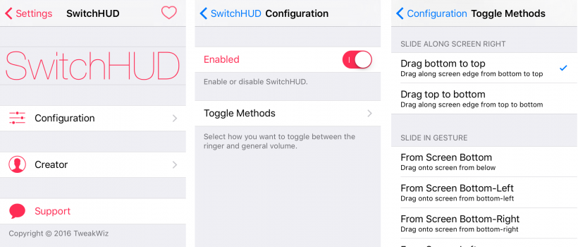 SwitchHUD settings SwitchHUD settings