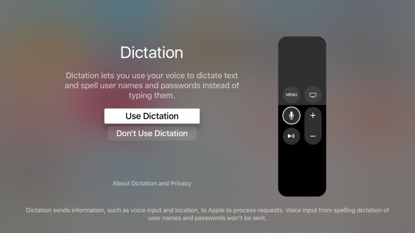 tvOS 9.2 dictation tvOS 9.2 dictation