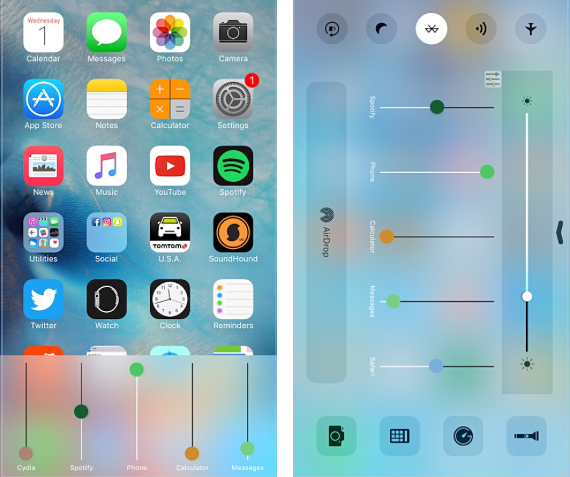 VolumePanel iOS tweak Control Center