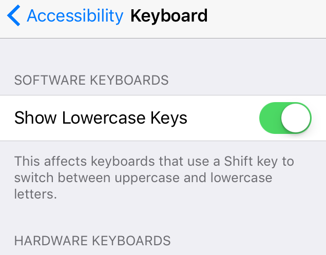 Show Lowercase Keys Show Lowercase Keys iOS