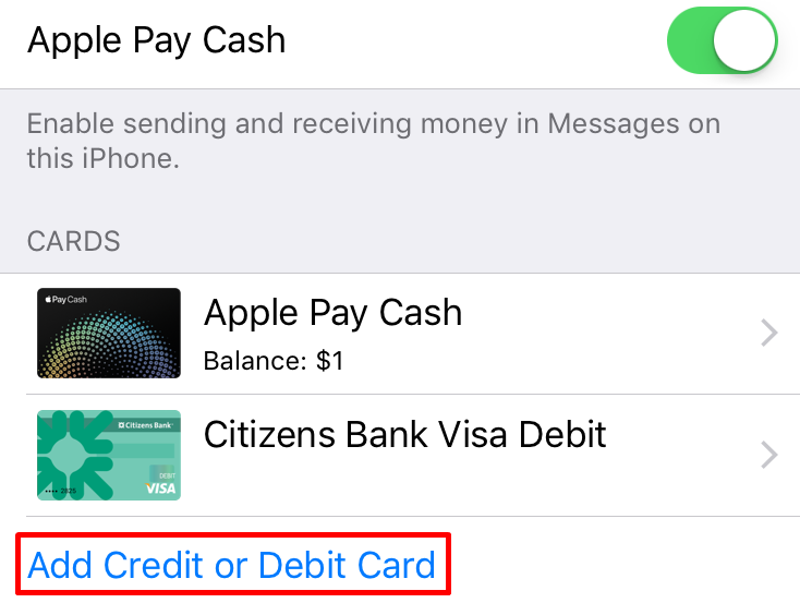 How Do I Add A Debit Prepaid Card To My Apple Pay Cash Account The Iphone Faq