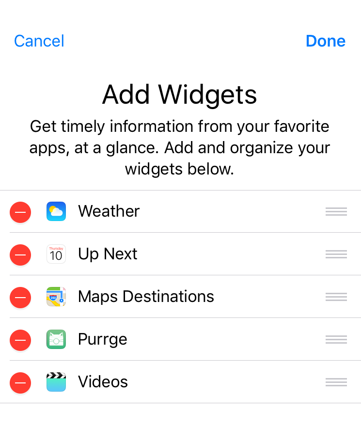 Add Widgets iOS