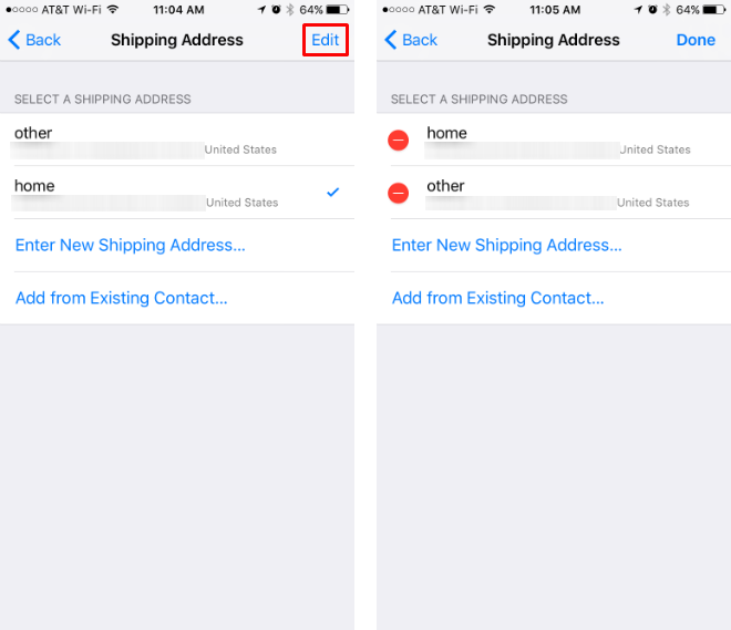 How to change, update, add and delete the shipping address for Apple Pay.