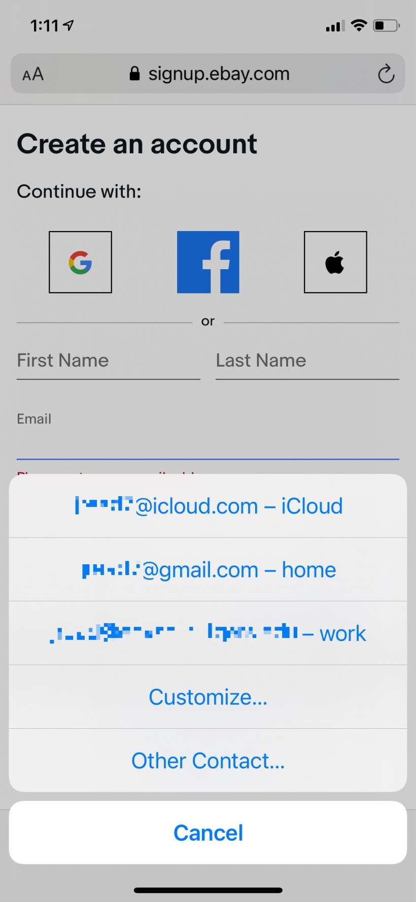 How to use more than one email address with autofill on iPhone and iPad.