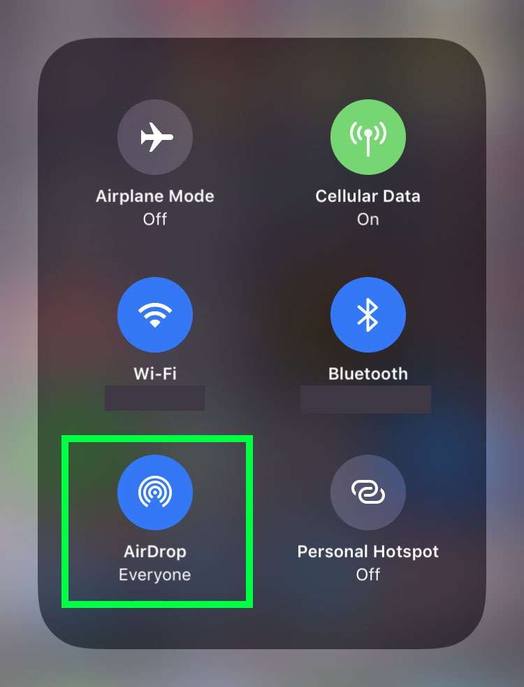 AirDrop Control Center 2