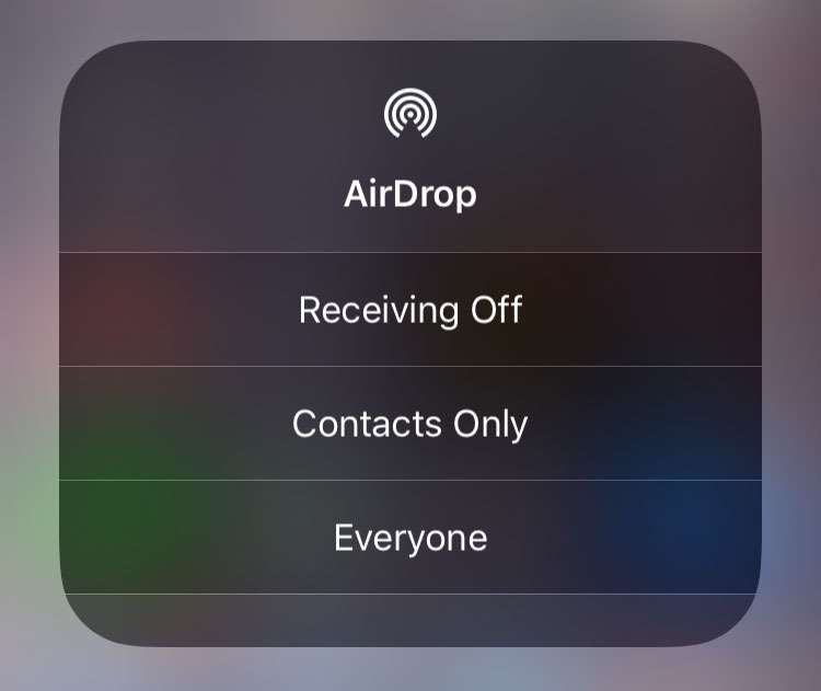 AirDrop Control Center 3 AirDrop Control Center 3