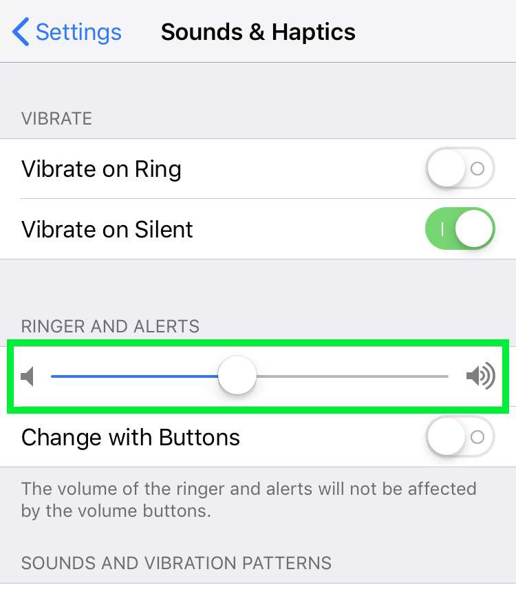 Change volume iOS alarm ringer