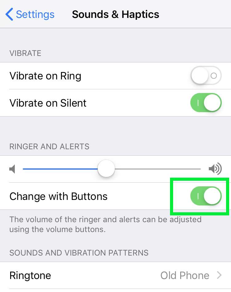 Change volume iOS alarm ringer physical buttons