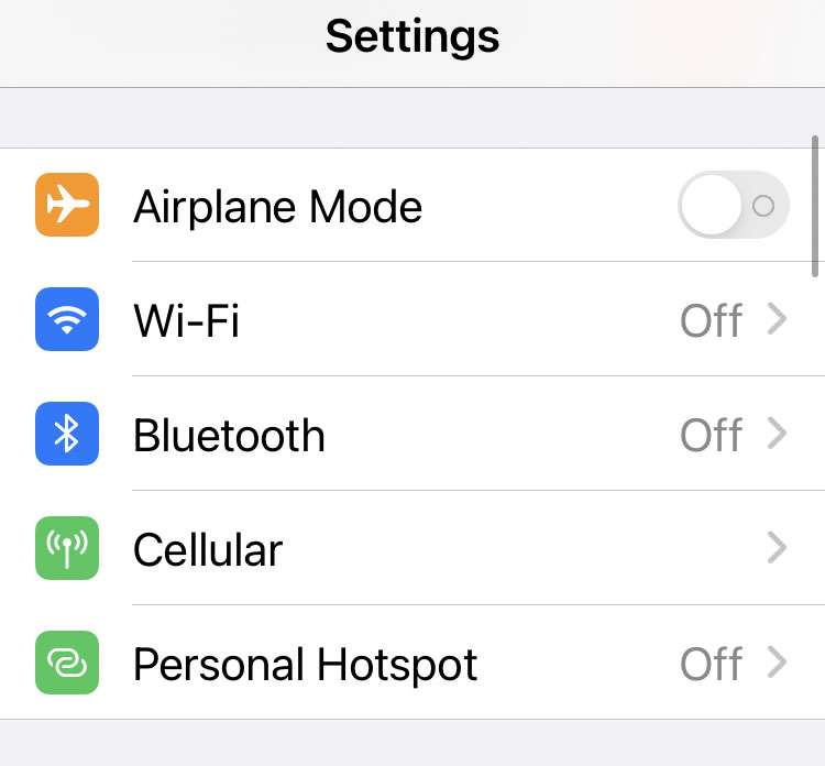Bluetooth and Wi-Fi off